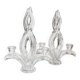 Pair of transparent Vannes crystal candlesticks