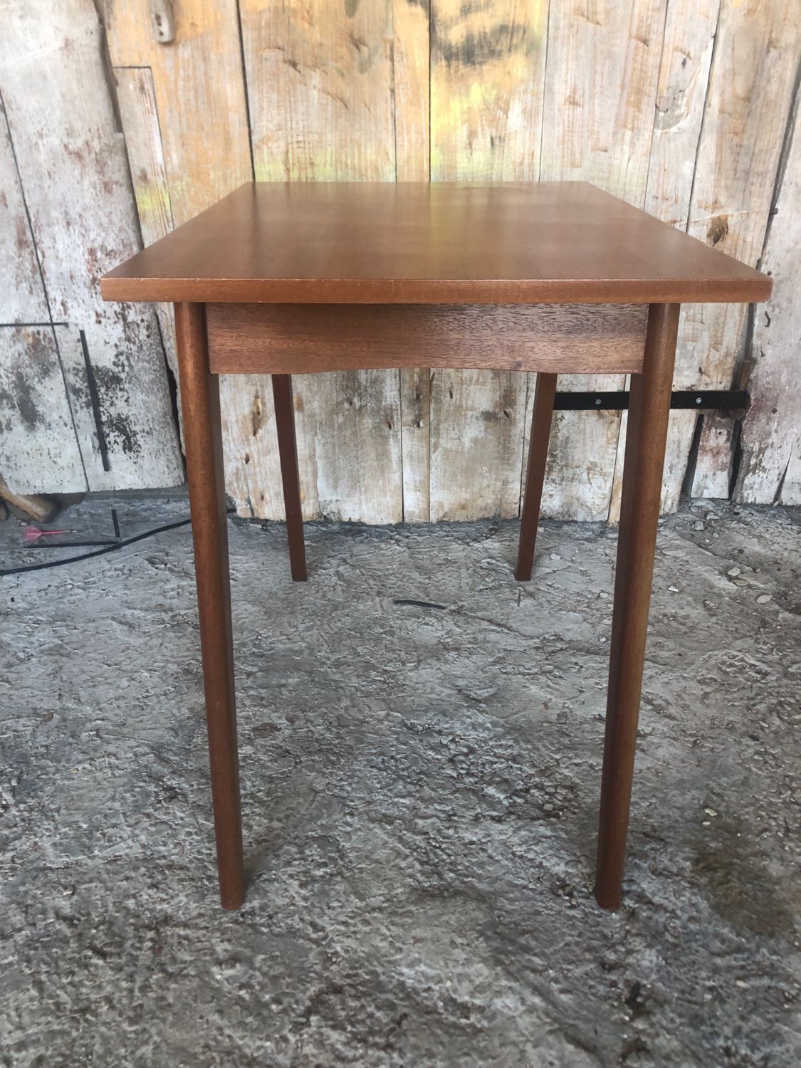 Old scandinavian wooden desk compass feet + drawer 70s vintage