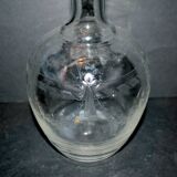 Antique PORTIEUX carafe, Pasteur model, with Empire engraving, 1930