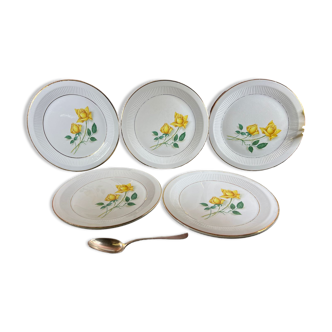 5 assiettes dessert vintage Moulin des Loups