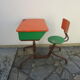 Pupitre d'école vintage métal et bois