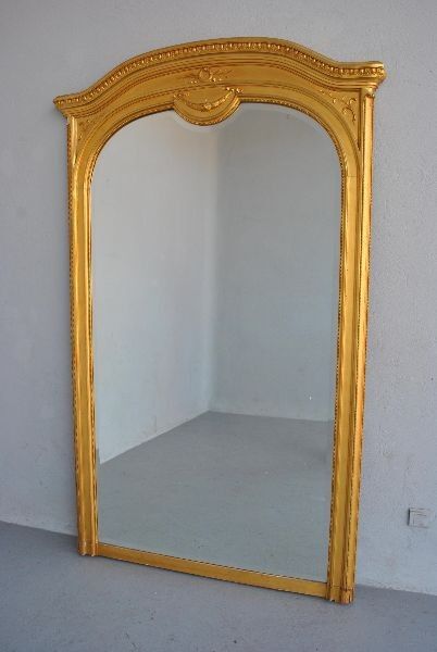 Mirror Louis XVI gilded stucco XIX 133x216cm style
