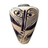 Signed faience lamp foot