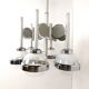 Vintage italian glass globe space age chandelier, 1970s