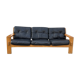 3-seater sofa in oak and leather design Eesko Pajamies for Asko model Bonanza 1970