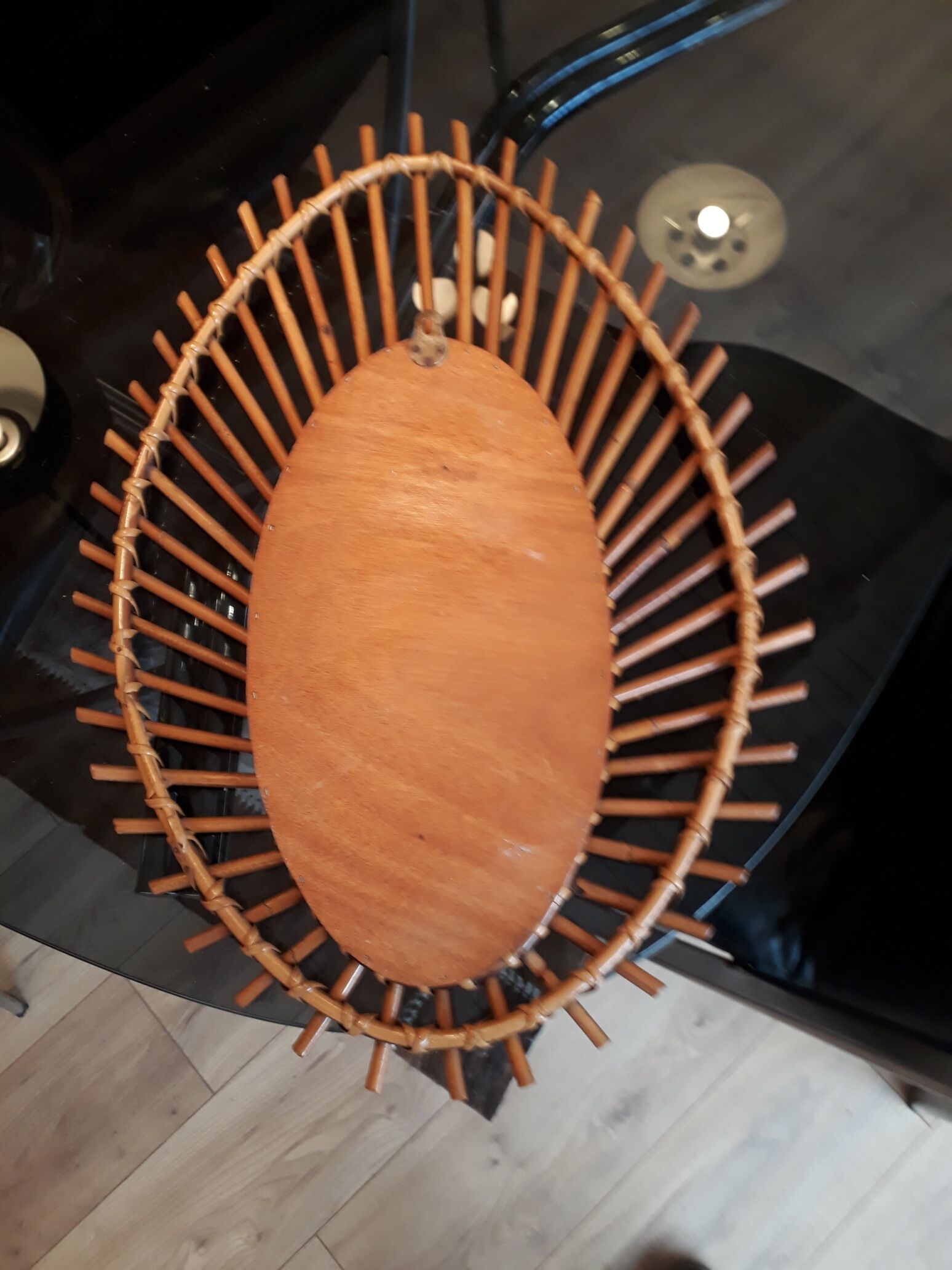Rattan mirror oval - 61x42cm