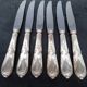 6 SFAM silver metal knives St Louis XVI