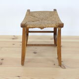 Stool straw mid-century Bull