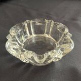 Antique vintage molded glass art deco ashtray with glass pocket emptier