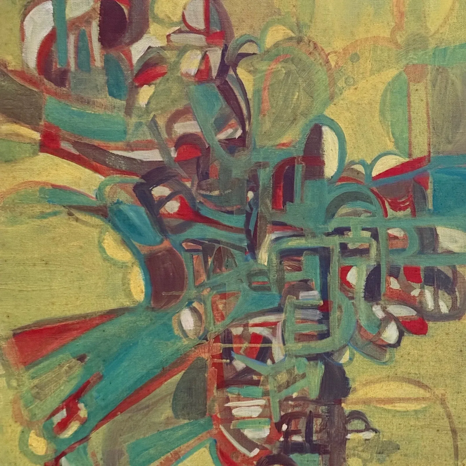 Oil on canvas modern composition by François de Chabot 1960-70