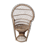 Fauteuil Emmanuelle rotin vintage