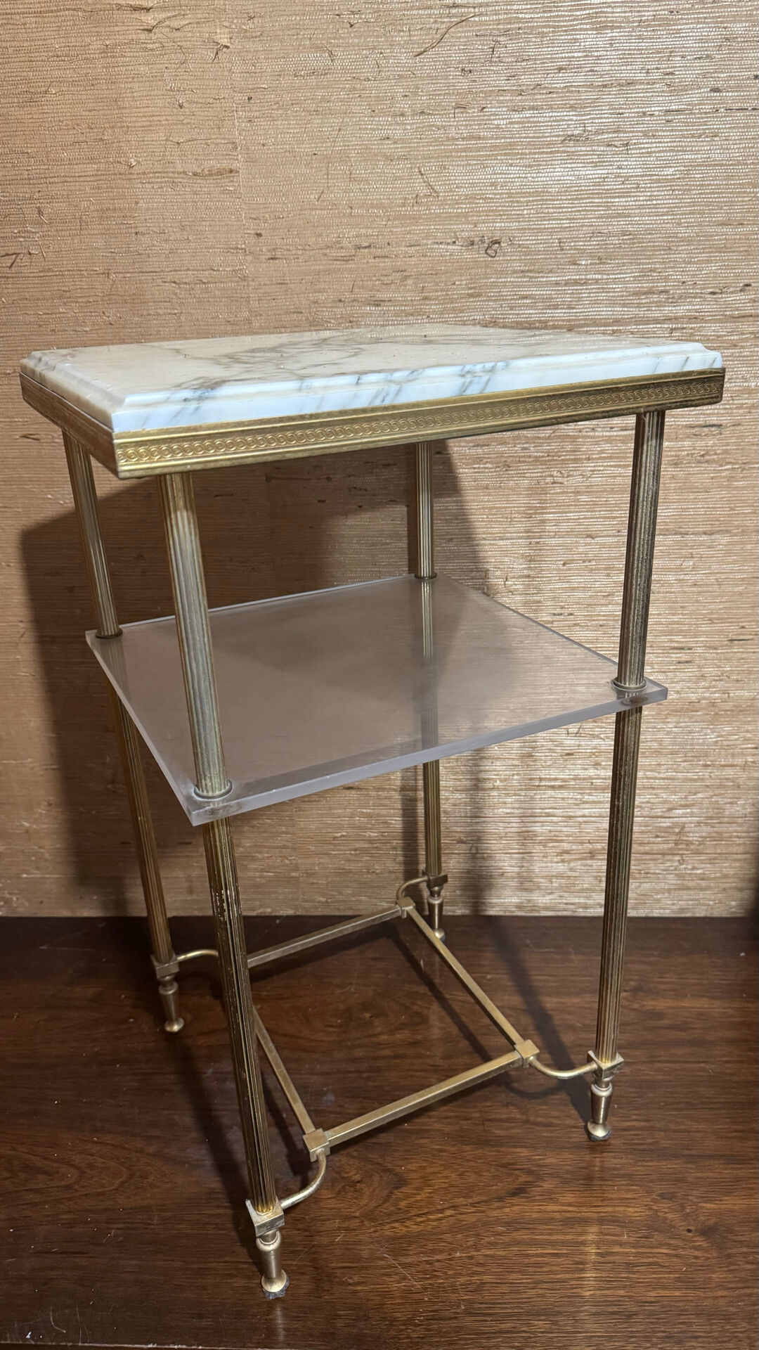 Brass and marble side table