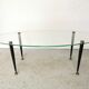 Table basse vintage 1950 verre métal et laiton