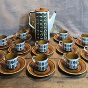 Boch la louvière – delta noix coffee service 1966 – vintage 25 pieces