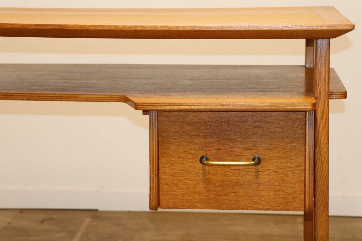 Vintage desk by Roger Landault in oak, 1950
