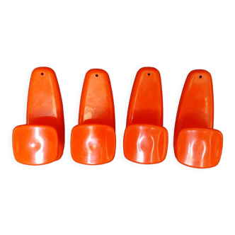 Orange wall hooks 70s
