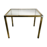 Vintage brass fluted side table & chrome — Romeo Rega 1970