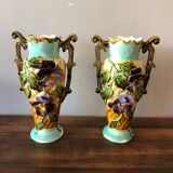 Duo of vases in ancient dabbling