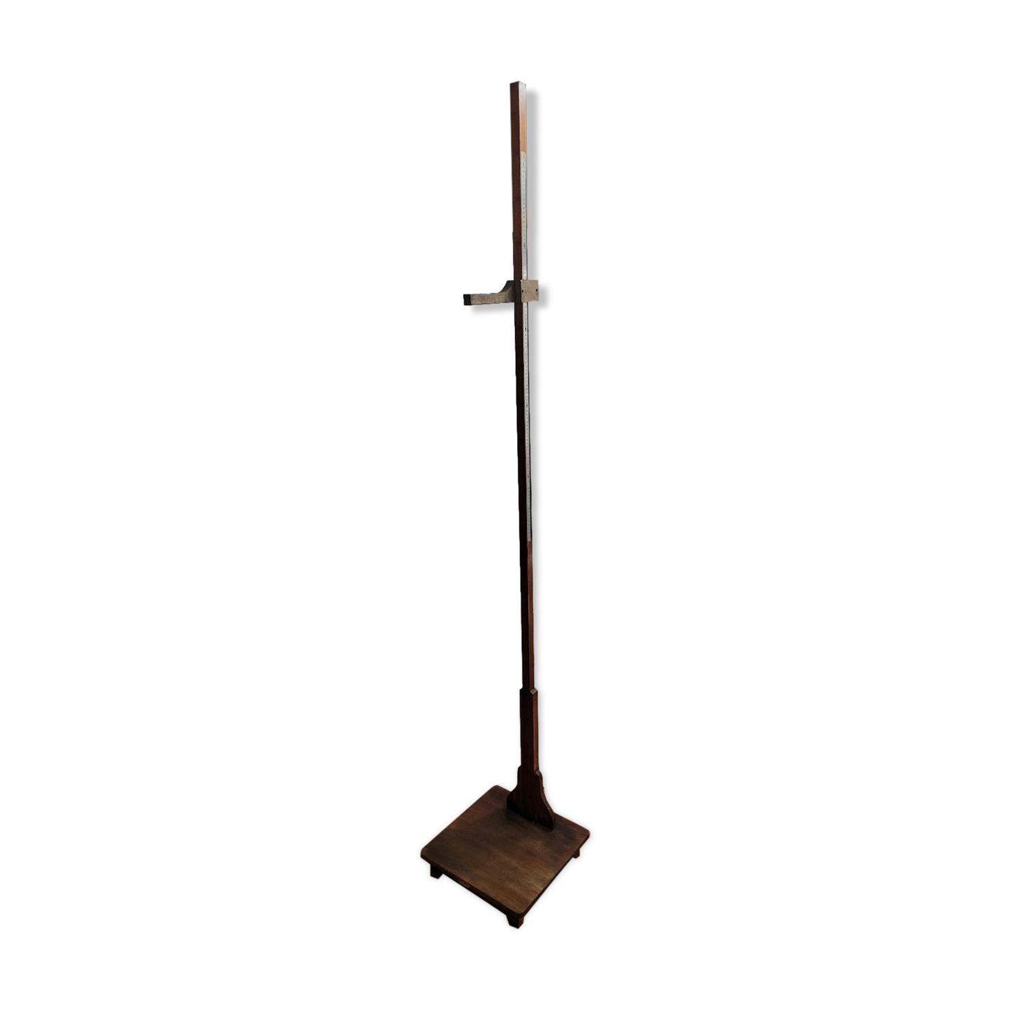 Toise de mesure ancienne en bois sur socle
