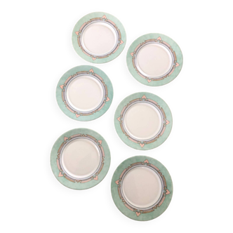 Lot de 6 assiettes à dessert Arcopal Esso verres formes géométriques