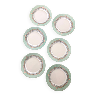 Set of 6 Arcopal Esso dessert plates with geometric shapes