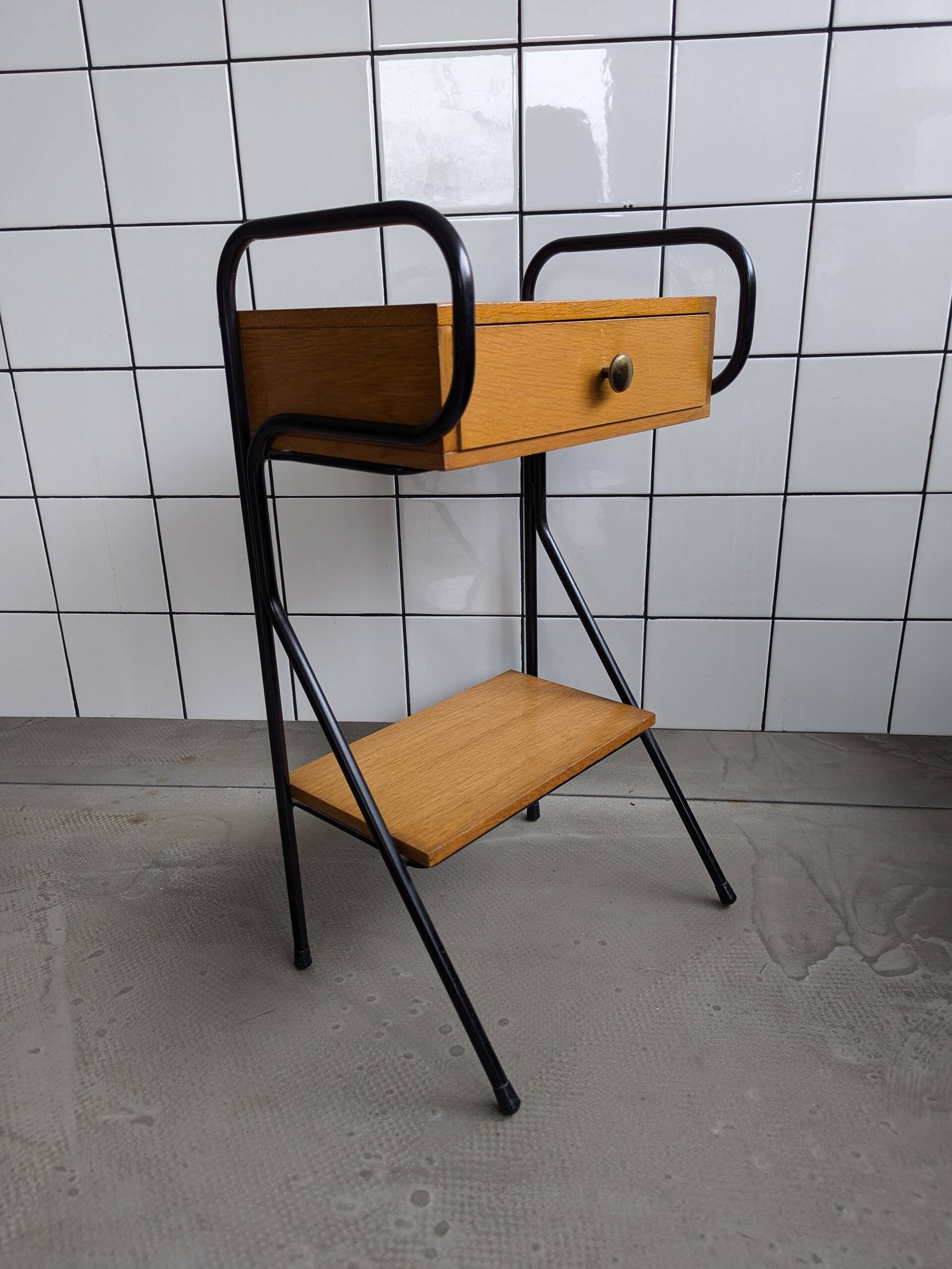 50s bedside table in J.Hitier style