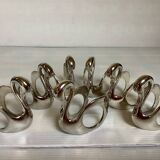 Seven silver-plated zoomorphic metal knife rests