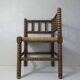 Old corner armchair beaded wood paillé