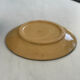 Vintage artisanal blue night ceramic butter dish in Alsatian style.