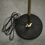 1960s Lidokov Space Age Brass and Opaline Glass Floor Lamp