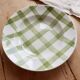 Vintage hollow plate earthenware - Green Tablecloth model - Moulin des Loups