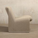 Fauteuils Alky Lounge Giancarlo Piretti en laine bouclée gris pierre, Anonima Castelli