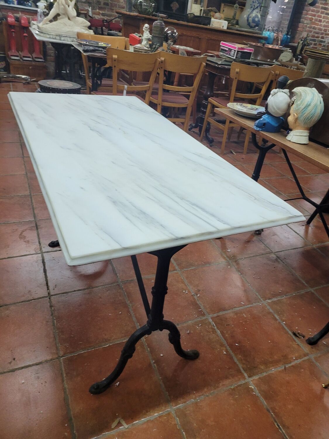 Bistro table with marble top