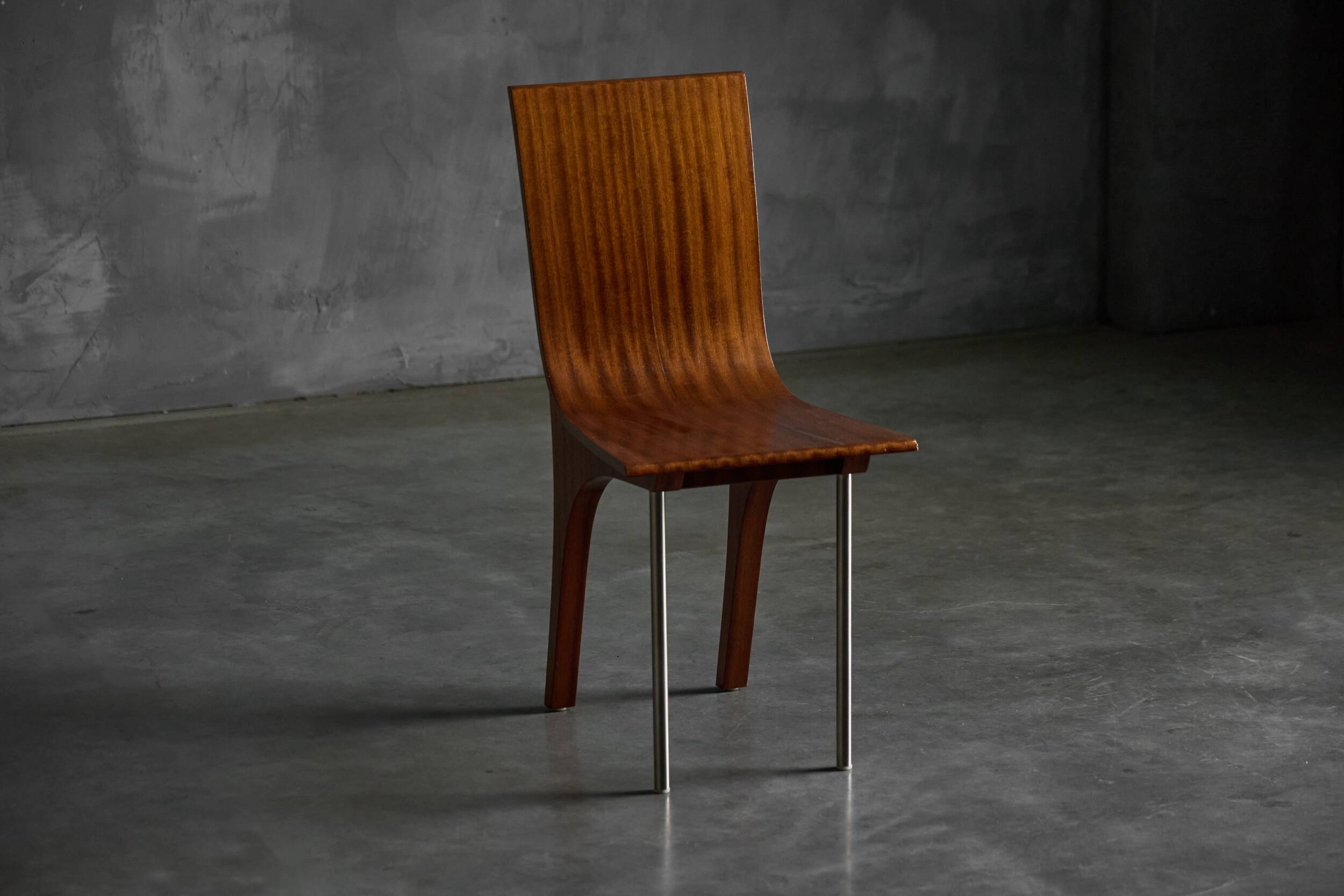 Postmodern Walnut Dining Chairs, Italy, 1980s