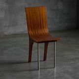 Postmodern Walnut Dining Chairs, Italy, 1980s