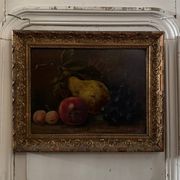 Pair of still lifes, oils on cardboard, fruits, 20th century by L. Gauthier