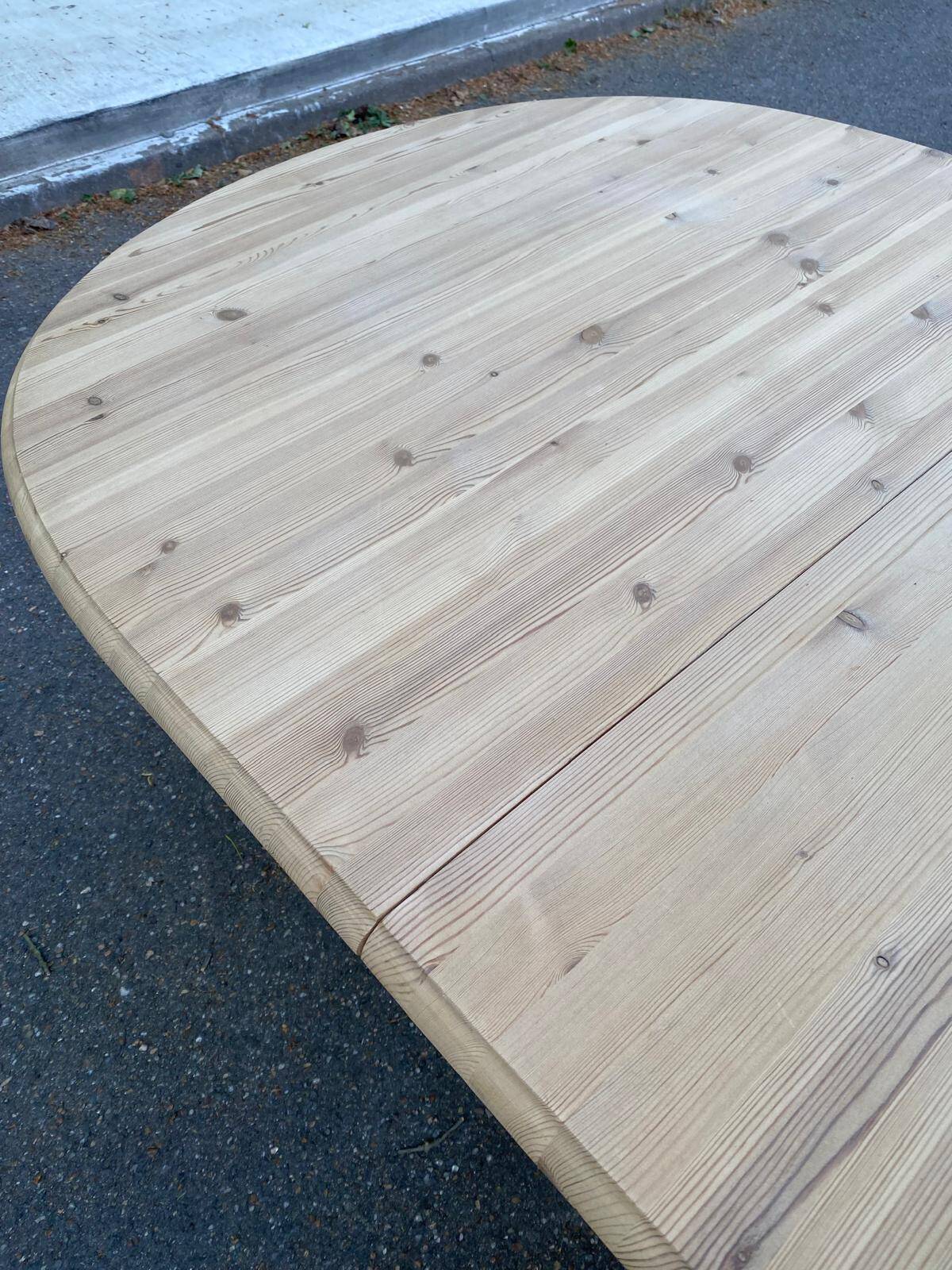 Table à manger de ferme extensible rénovée en bois brut XXème 160cm