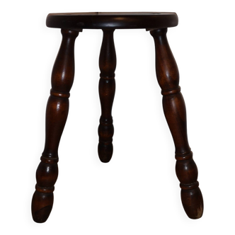 Breton oak stool 1940-1950 large model