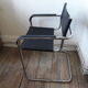 Leather and chrome design chair cantilever 60s/70s
