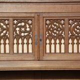 Neo-Gothic carved oak sideboard