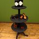 Antique black painted tiered stand
