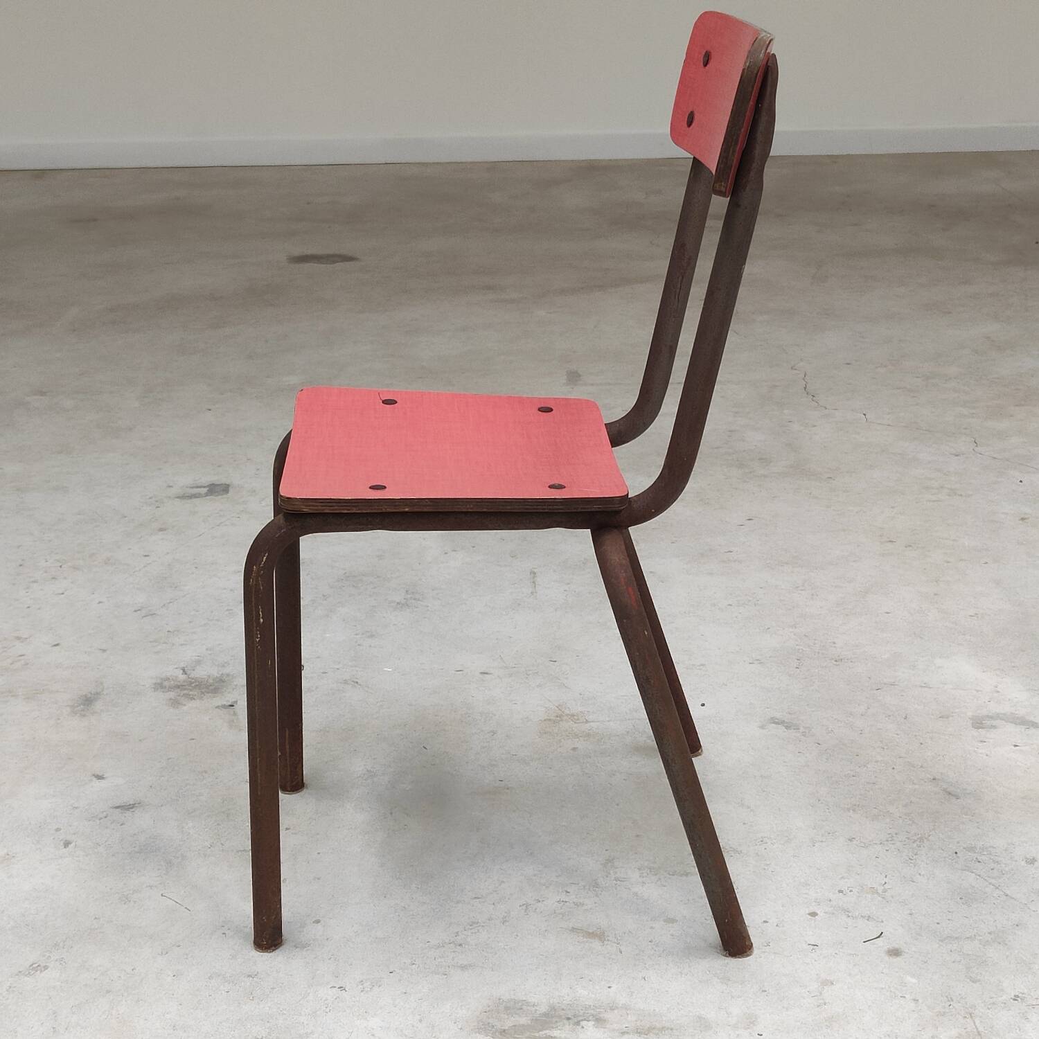 Pink Formica children's chair