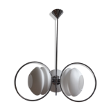 Suspension chrome and glass chandelier