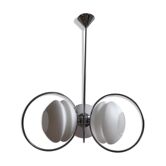Suspension chrome and glass chandelier