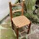 Chaise Italienne Vintage Bois Brut Corde Tressée Artisanale