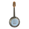 8-string banjo from the early 20th century in mahogany with its canvas cover