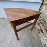 Table bureau d’angle coin en bois massif avec 1 tiroir