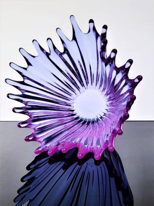 Vase - Large Purple Crystal Cup • Vintage • Cristallerie de Bayel • 1950