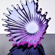 Vase - Large Purple Crystal Cup • Vintage • Cristallerie de Bayel • 1950