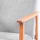 Vintage polish armchair, restored, 1960s, grey fabric, teak